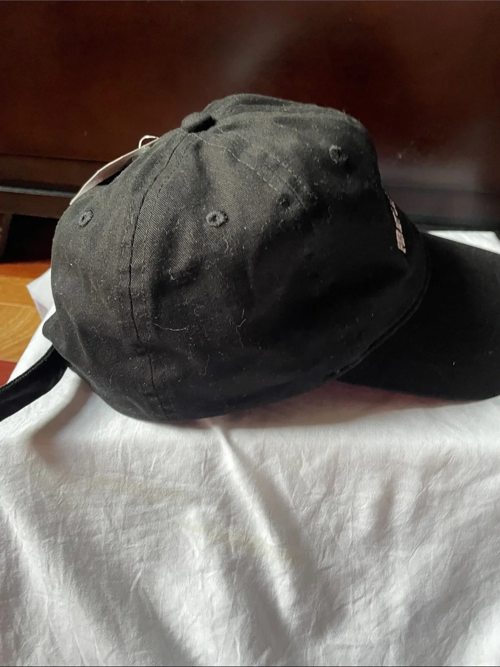 Time and Tru Black Baseball Cap with White Embroidered Text
